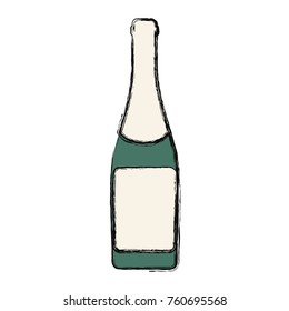 bottle champagne vector illustration
