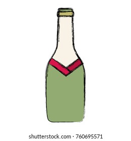 bottle champagne vector illustration