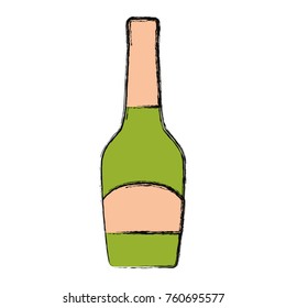 bottle champagne vector illustration