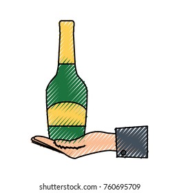 bottle champagne vector illustration