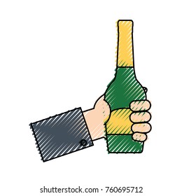 bottle champagne vector illustration