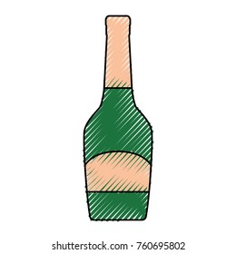 bottle champagne vector illustration