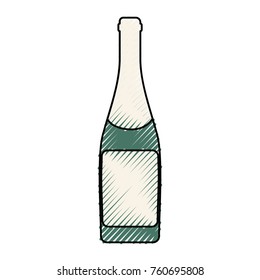 bottle champagne vector illustration