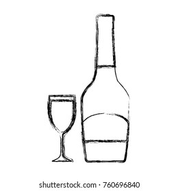 bottle champagne vector illustration