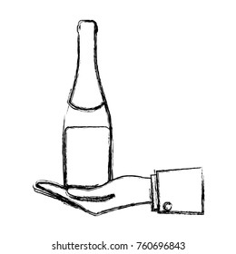 bottle champagne vector illustration