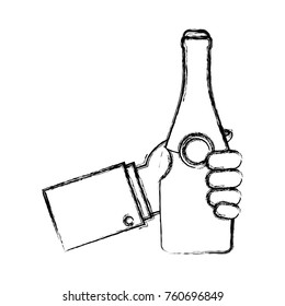 bottle champagne vector illustration