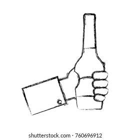 bottle champagne vector illustration