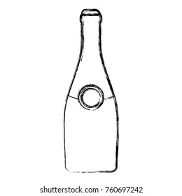 bottle champagne vector illustration