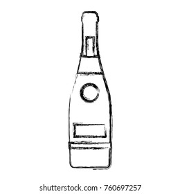 bottle champagne vector illustration