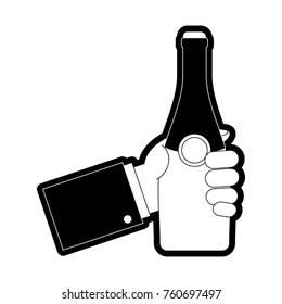 bottle champagne vector illustration