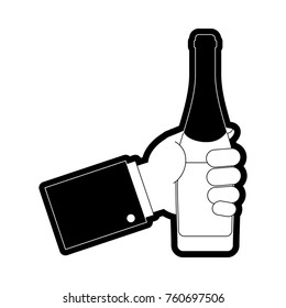bottle champagne vector illustration