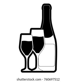 bottle champagne vector illustration