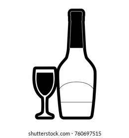 bottle champagne vector illustration