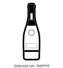 bottle champagne vector illustration