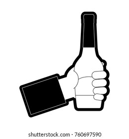 bottle champagne vector illustration