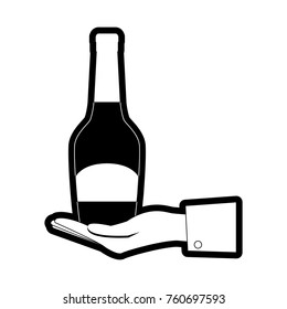 bottle champagne vector illustration