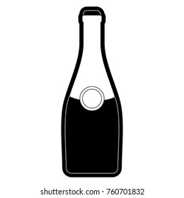 bottle champagne vector illustration