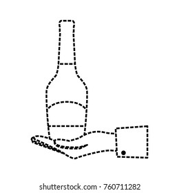 bottle champagne vector illustration