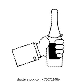 bottle champagne vector illustration
