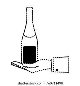 bottle champagne vector illustration