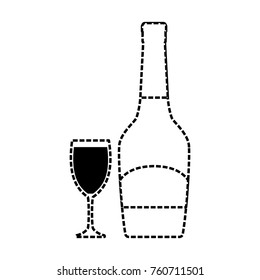 bottle champagne vector illustration