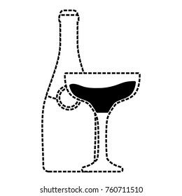 bottle champagne vector illustration