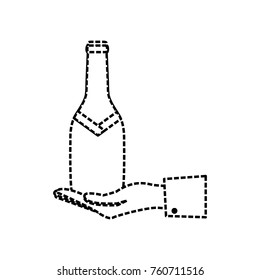 bottle champagne vector illustration