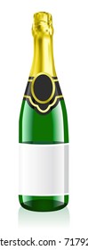 bottle of champagne vector illustration isolated on white background