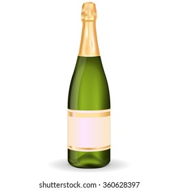 Bottle of champagne. Vector isolated on white background