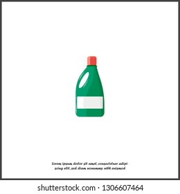 Bottle with chemical substance vector icon. Bottle with detergent, bleach on white isolated background. Layers grouped for easy editing illustration. For your design.
