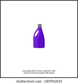 Bottle with chemical substance vector icon. Bottle with detergent, bleach on white isolated background. Layers grouped for easy editing illustration. For your design.