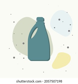 Bottle with chemical substance vector icon. Bottle with detergent, bleach on multicolored background. Layers grouped for easy editing illustration. For your design.