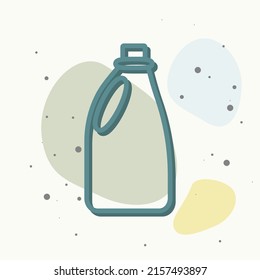 Bottle with chemical substance vector icon. Bottle with detergent, bleach on multicolored background. Layers grouped for easy editing illustration. For your design.