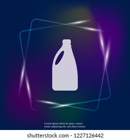 Bottle with chemical substance vector neon light icon. Bottle with detergent, bleach. Layers grouped for easy editing illustration. For your design.