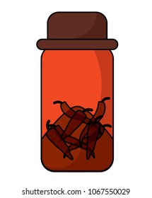 bottle with chilis 