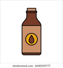 Bottle Chocolate drink Flat design style, a bottle of chocolate drink, ideal for recipe visuals and food packaging designs.