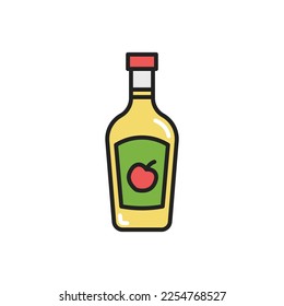 Botella de icono de sidra. Ilustración vectorial de color de alta calidad.