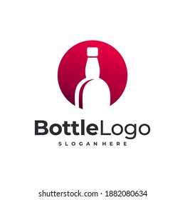 bottle in circle logo concept