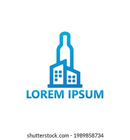 Bottle city logo template design