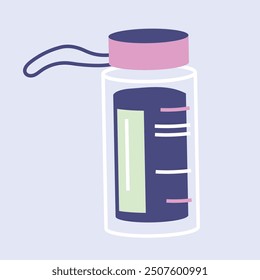 A bottle of clean drinking water for sports on blue background.