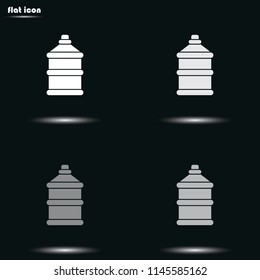Bottle with clean water flat grayscale vector icon.