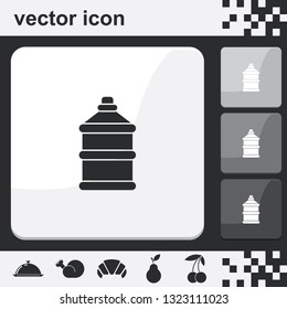 Bottle with clean water flat set of buttons vector icon.