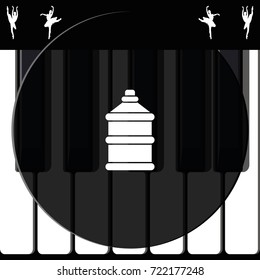 Bottle with clean water icon.