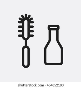 Bottle cleaning brush icon illustration isolated vector sign symbol