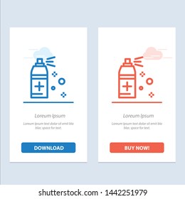 Bottle, Cleaning, Spray  Blue and Red Download and Buy Now web Widget Card Template