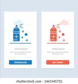 Bottle, Cleaning, Spray  Blue and Red Download and Buy Now web Widget Card Template. Vector Icon Template background
