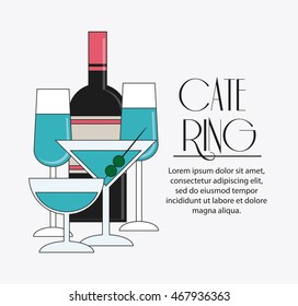 bottle cocktail drink catering service menu food icon, Vector illustration