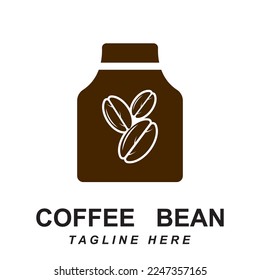 bottle and coffee bean logo vector with slogan template