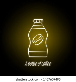 bottle of coffee hand draw neon icon. Element of coffee illustration icon. Signs and symbols can be used for web, logo, mobile app, UI, UX