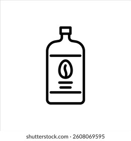 a bottle of coffee outline icon. coffee bottle black line illustration.